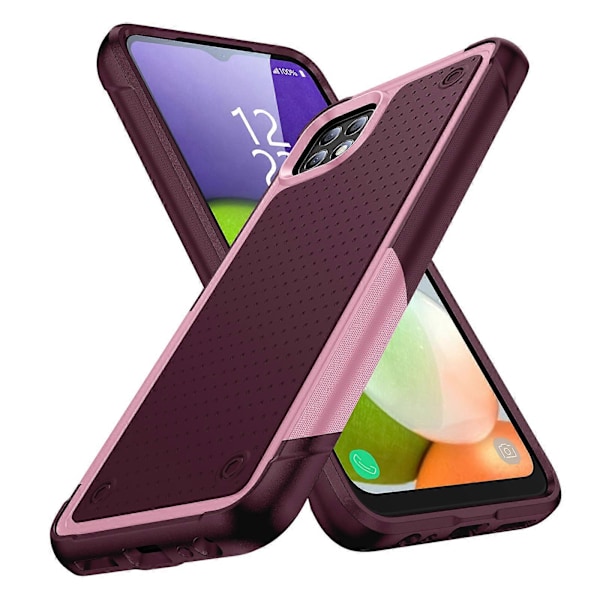 Nyt Telefon Cover til Samsung A22 5G, Dobbelt Lags Beskyttelse, Stødsikker, Skærm & Kamera Beskyttelse Telefon Cover Red