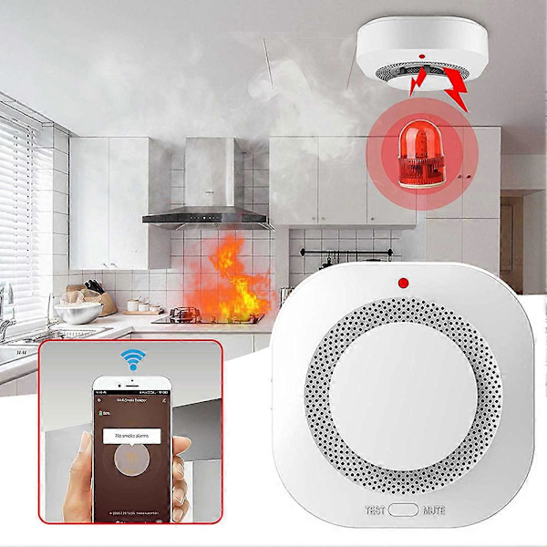 Rökdetektor Alarm Professionell Säkerhetsutrustning Familjesäkerhetstillbehör[D] 2pcs