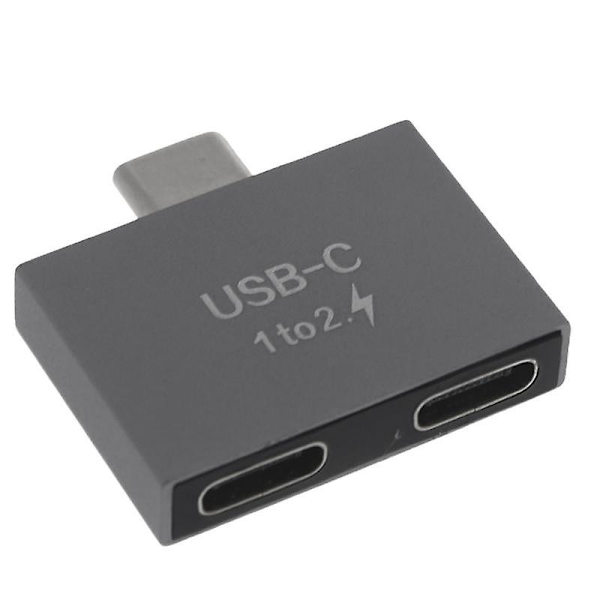 USB-C Han till Dubbel USB-C Honkontakt Splitter Konverter Adapter Förlängningskontakt för USB-C PD Laddare