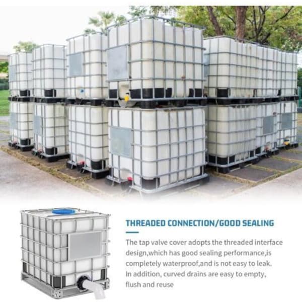Sett med 2 avløpstuter med mutter, IBC vanntankdyse, ventilkobling, forlengelsesslangedyseadapter, vanntankadapter, for IBC tankkran Co（D）