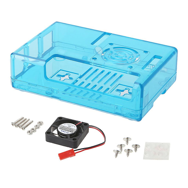 1 kpl Kirkas Kotelo Raspberry Pi 3 Model B: Akryyli Kotelo Jäähdytystuulettimen kanssa