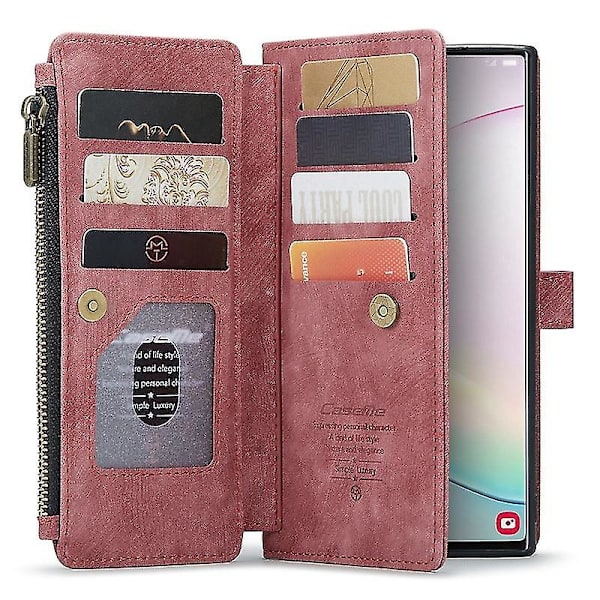 For Caseme Samsung Note10 Plus 4G/5G C30-serien Nytt blixtlåsfodral i läder