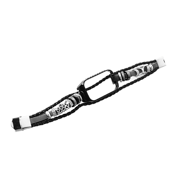 Udskiftningsarmbånd Retro Etnisk Stil Stilfulde Perler Læder Udskiftningsarmbånd Rem til Redmi 2 til Xiaomi Band 8 Active Sort[C]