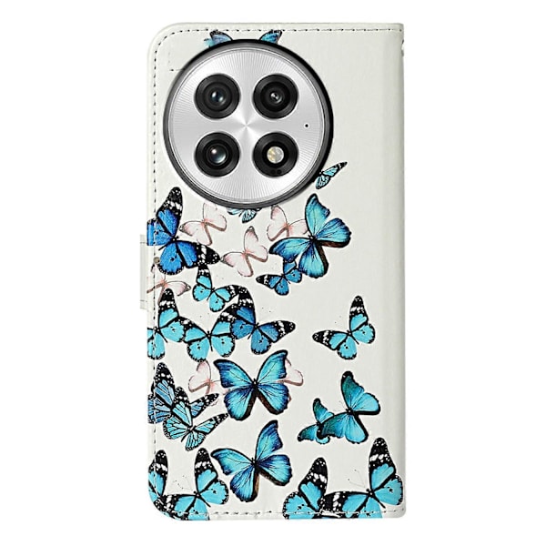 Marmor Lærtelefonveske For OnePlus 13 Little Blue Butterflies