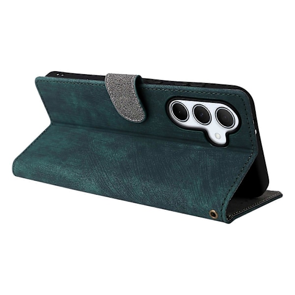 Til Samsung Galaxy A56 5G Wallet Case RFID-blokering PU Læder Cover Stativ View -[D] Multicolor Green