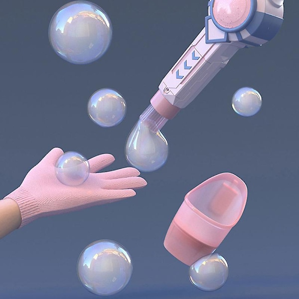 Elastisk Smog Boblemaskine Bobleblæser Sundt Smog Boblelegetøj til Børn[D] Pink Magic Wand