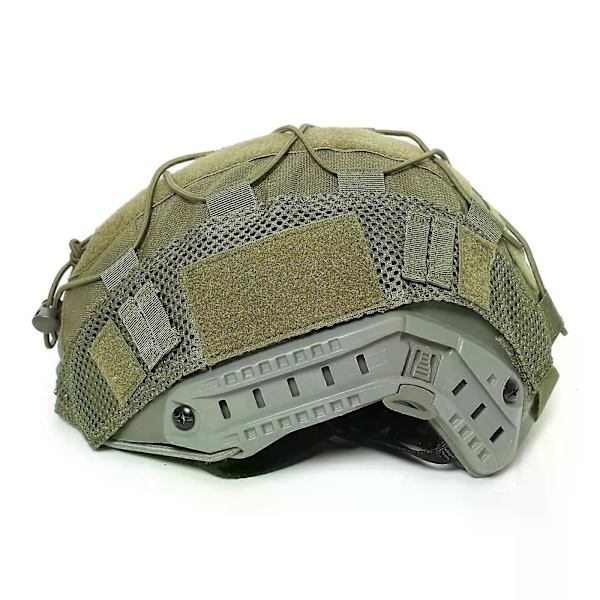 Taktisk hjelmbetræk til Fast hjelm Multi-Camo hjelmbetræk til Airsoft hjelm Militær Paintball Jagt Skydeudstyr - 1000D[D] Green