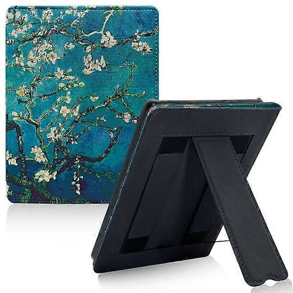 Fodral för 6,8 tum All-New Kindle Paperwhite 11:e generationen 2021 / Signature Edition Omslag med automatisk sömn/vakna dubbel handrem / Stativ Apricot blossom