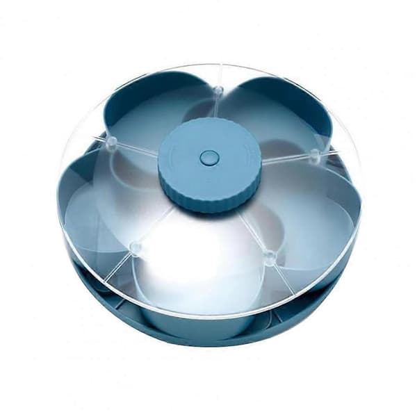 Delt serveringsbrett, roterende snackserveringsbrett, spinnende romfat (D) Blue