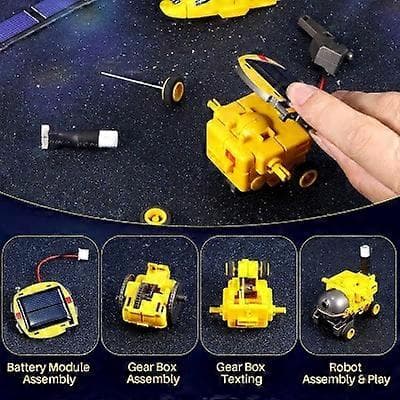 Samling af solcelle robot legetøjs puslespil 6-i-1 videnskabeligt eksperiment stam adskillelse og samling[D] Blue