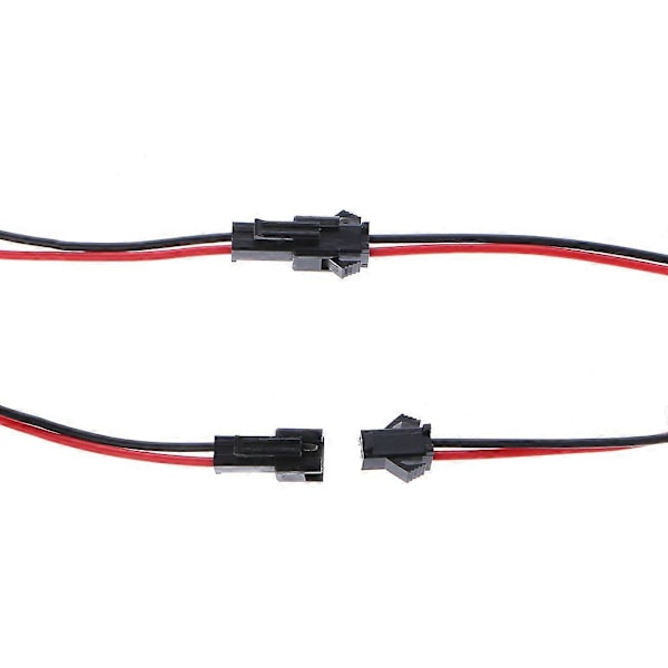 10 Par JST SM 2-pins Han-kontakt for LED-stripe Lys Black