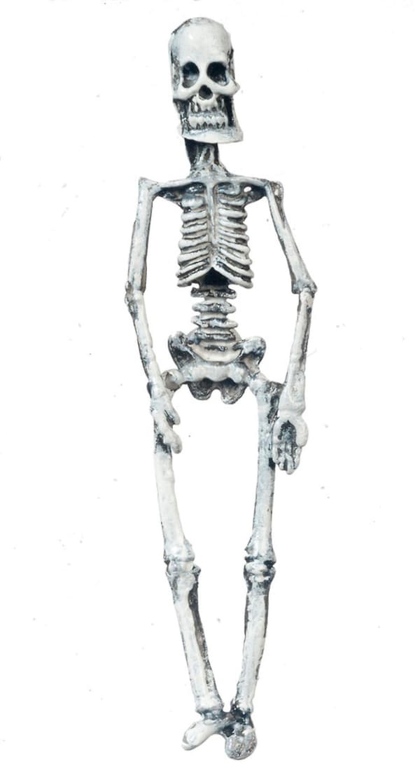 Dukkehus Miniatyr Håndmalt Skjelett Halloween Dekor (D)