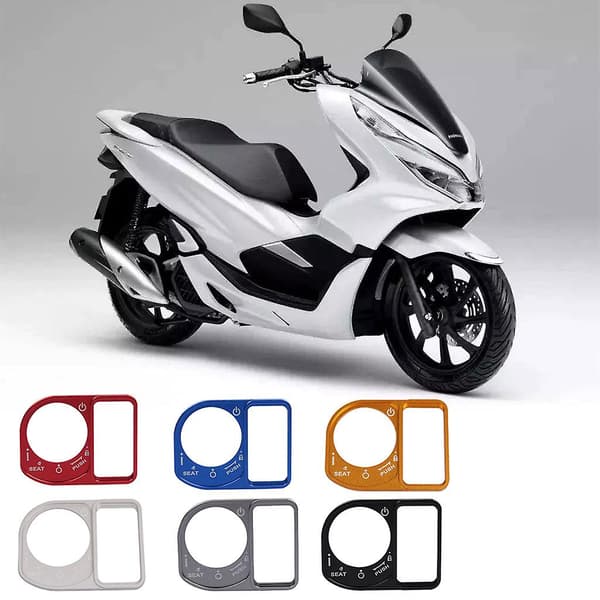 Start/stoppknapp för motor, panelkåpa, skydd, passform för PCX150 motorcykel [D] Blue