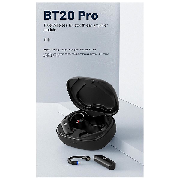 BT20 Pro-MMCX Trådlösa Bluetooth 5.3 HiFi Hörlurar Modul Uppgraderingskabel Kontakt Utbytbara Pluggar