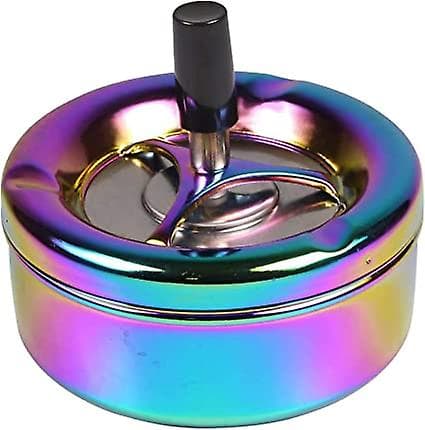 Roterende askebæger i regnbuedesign - Multifarvet - Diameter: 11cm[D]