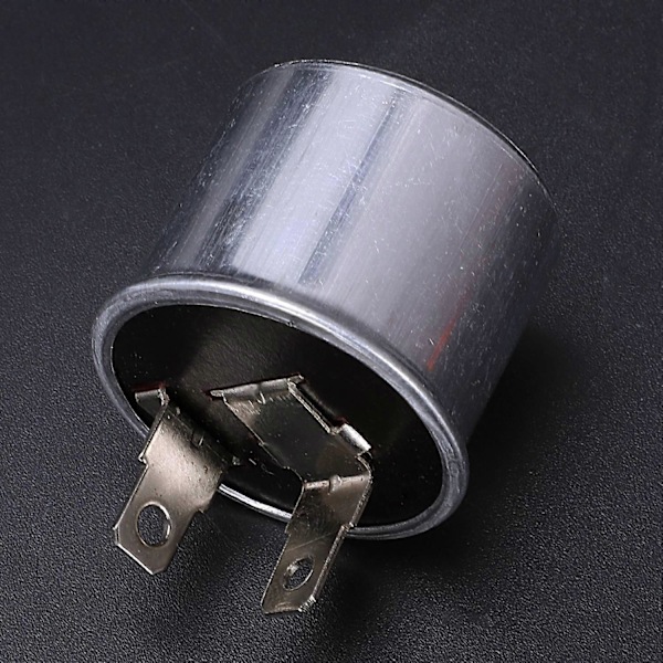 Klassisk Bil Blinklys Reléindikatorer 12V Lys Svingsignal 2 Pins silver