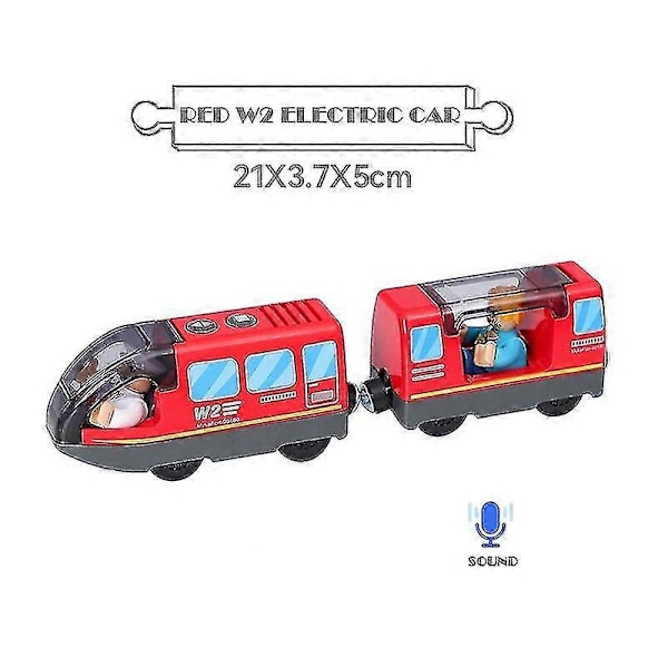 Batteridrevet Lokomotiv Togsett Kraftig Motor Bullet Elektrisk Togvogn Leker Passer For Biro Trejernbane Barn Gave[D] red train