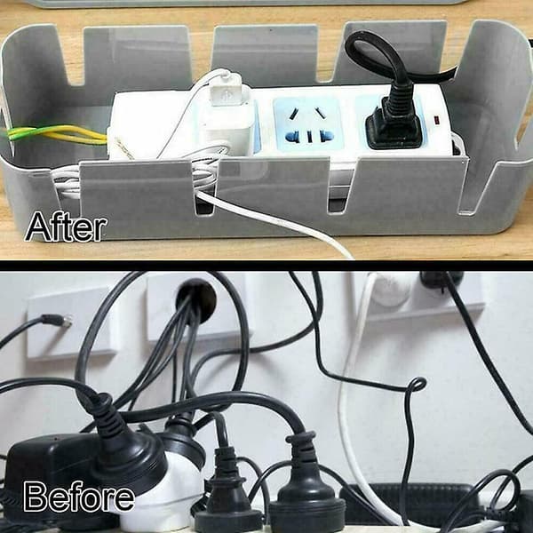 Kabelopbevaringsboks Etui Ledning Kabelstyring Stik Sikkerhed Opbevaringsorganisator Hjem[D] White