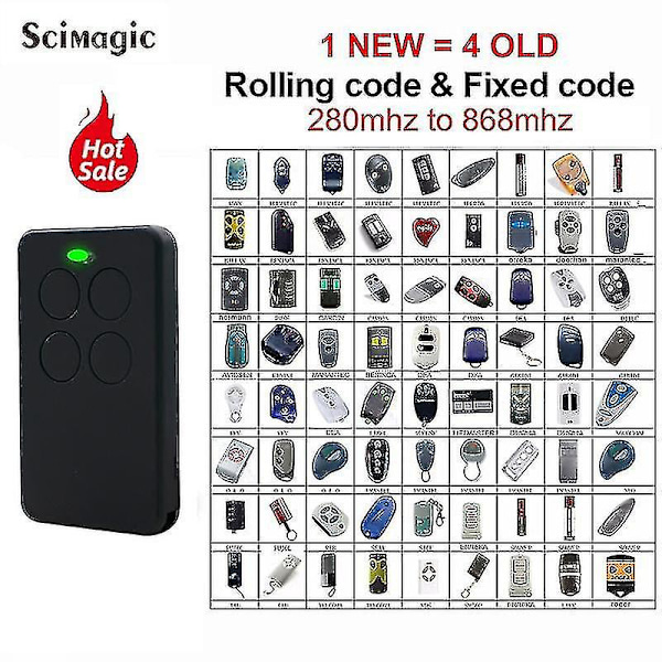 Multifrekvens Kode Grabber Auto Scan Smg-v15.0 Nøkkelring Fiksert Rullende Kode Kommando Garasjeport Døråpner 433 Mhz Duplikator Black