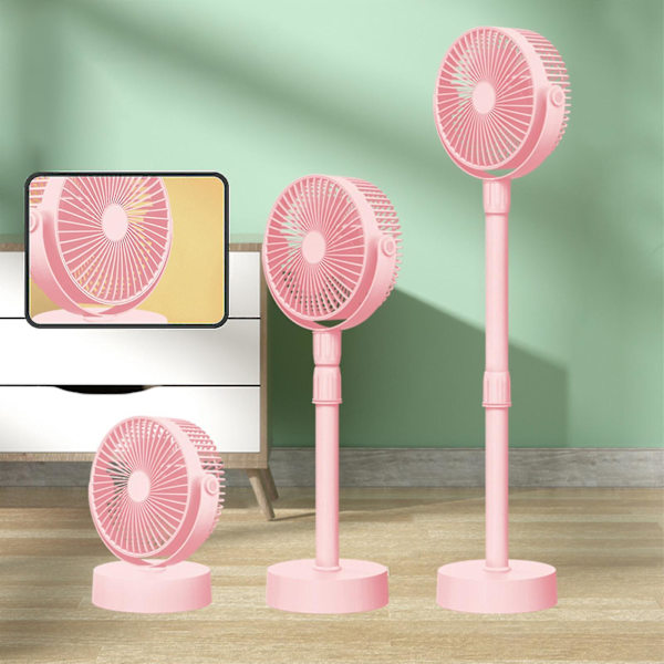 Kannettava jalustatuuletin - kokoontaitettava seisomatuuletin [D] Pink