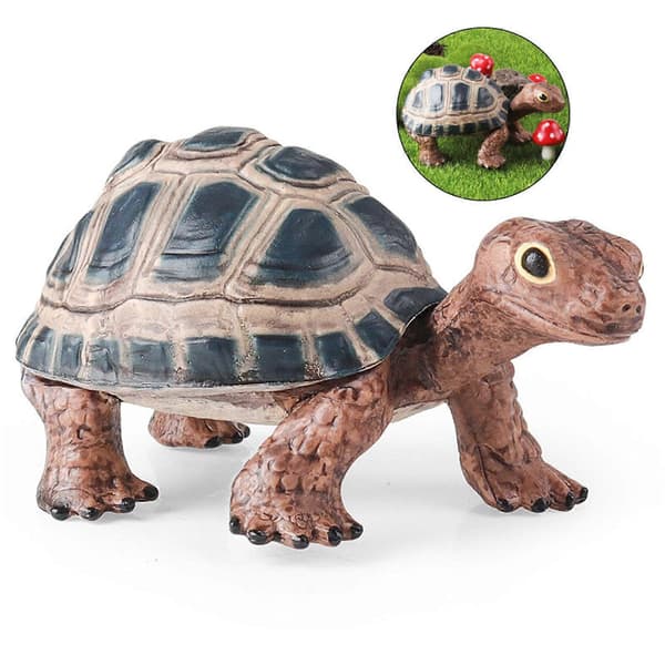 Detaljeret skildpaddefigur, perfekt til uddannelsesmæssige display-widgets, miniature-uddannelseslegetøjsfigur [D] Multicolor