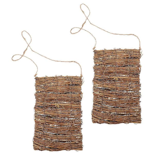 Vävd Väggkorg Vävd Blomkruka Ljusbrun 21x20x6cm Gård 2st[D] Light Brown 21.00X20.00X6.00CM