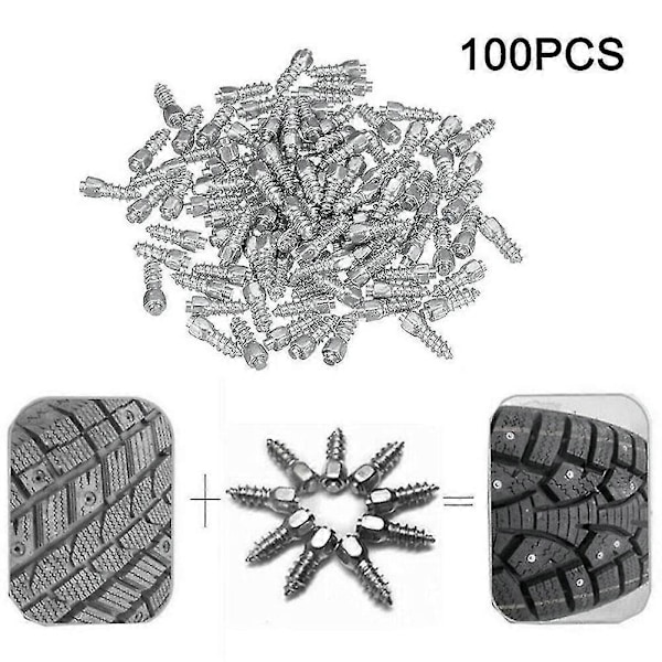 200 stk 9 mm Dekkpigger Karbid Skruepigger Antislipp Anti-is For Bil/SUV/ATV/UTV Med Monteringsverktøy Dekkpigger