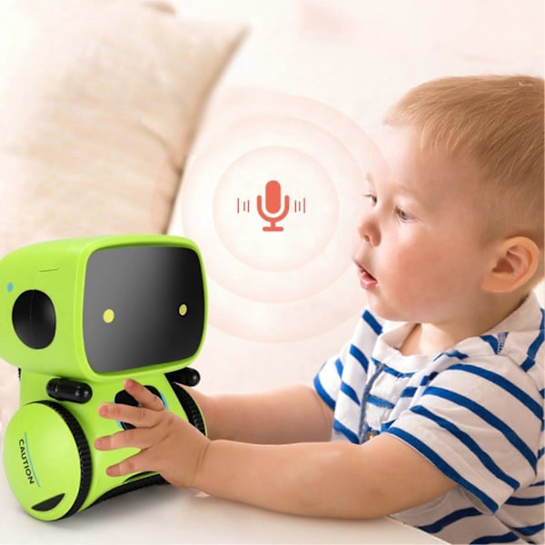 Robotlegetøj til drenge og piger, smarte talende robotter, intelligent partner og lærer, fødselsdagsgaver til drenge i alderen 3+ år [D] Green