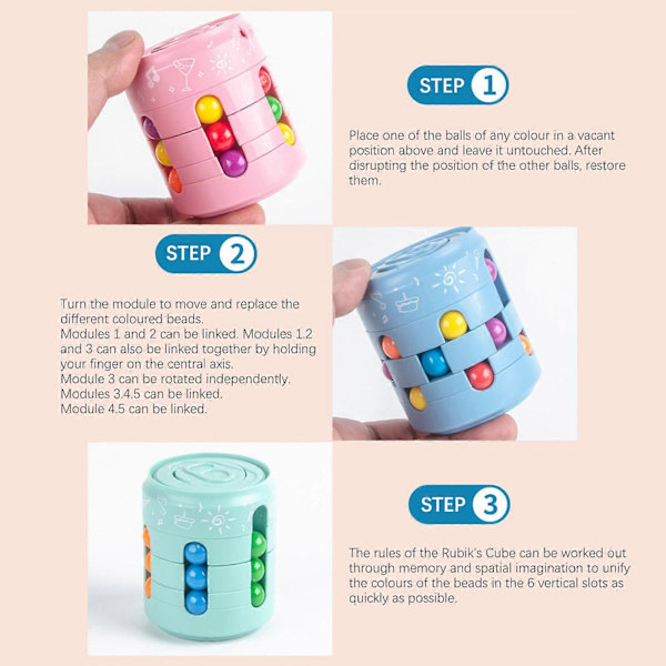Cans Magic Bean Cube Fingertip Toys Spinner Roterende Leke Stressavlastende Magiske Leke