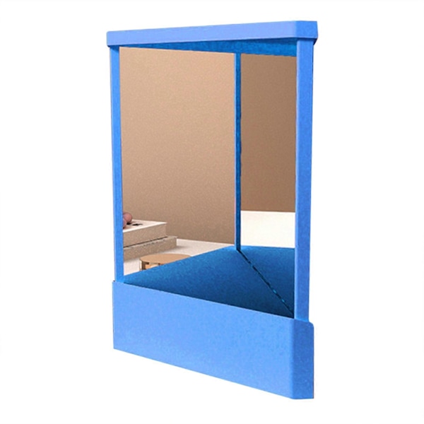 Peili, joka ei käänny, meikkikompaktille peilille, naisten lahja [D] Blue Small size