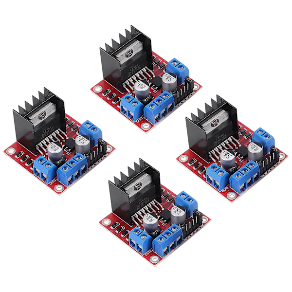4 stk L298n Motor Driver Controller Board Modul DC Dobbel H-bro For Smart Car Power R3