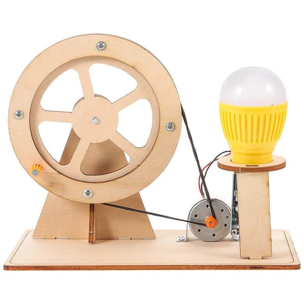 1 Sæt Træhåndsgenerator Nem Montering Manuel Generator Børns Pædagogisk Legetøj[D] 15X12CM
