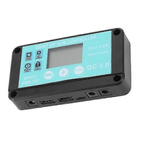 MPPT Solarladdningsregulator Multipel Skydd Solar QC3.0 Regulator med LCD-skärm (10A)[D]