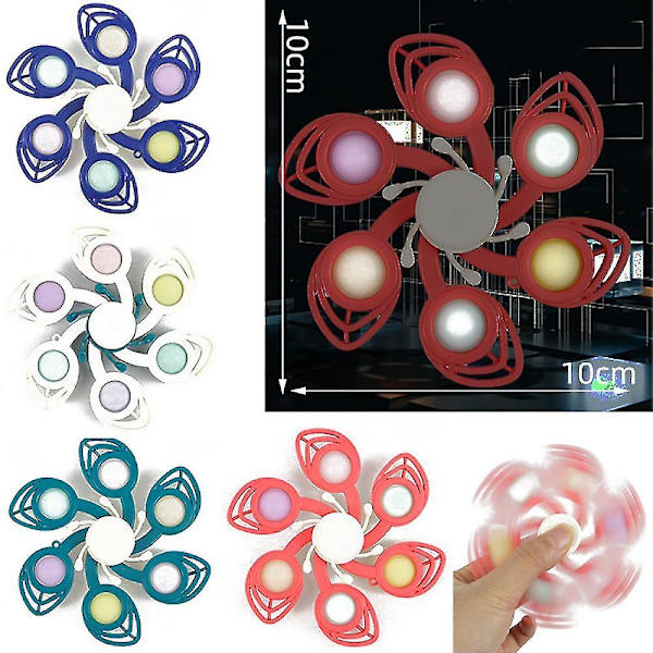 4-pack Pop Fidget Spinners, Push Popits Fidget Spinner, Fidget Pack Hand Spinner[D] Leaf shape