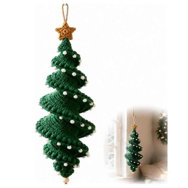 Spiralformet blødt garn hæklet ornament DIY-sæt, håndlavet håndværkssæt til gave (D) Style 4