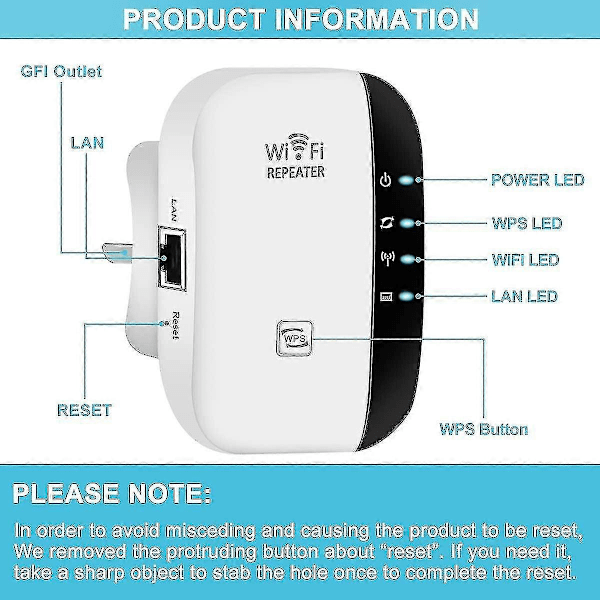 2023 Nyeste Wifi-forsterker, Wifi-utvider, Wifi-repeater, dekker opptil 3650 kvadratfot og 45 enheter, Internett-forsterker - Med Ethernet-port, rask oppsett, Ho