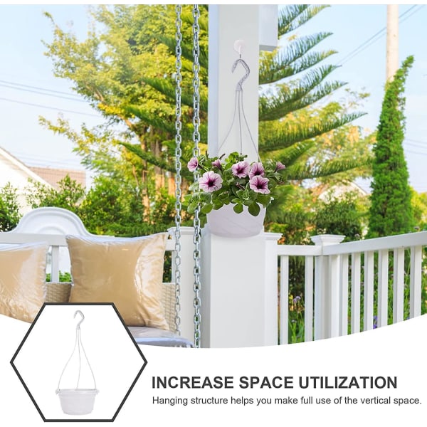10-pack plast hängande självbevattnande trädgård blomkruka för utomhus inomhusväxter White