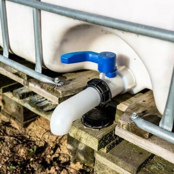 Sett med 2 avløpstuter med mutter, IBC vanntankdyse, ventilkobling, forlengelsesslangedyseadapter, vanntankadapter, for IBC tankkran Co（D）