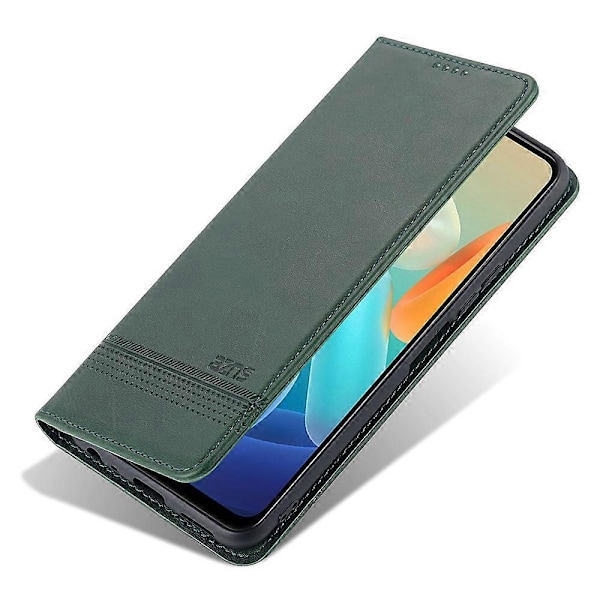 AZNS Plånboksfodral i PU-läder med magnetisk automatisk absorption för vivo Y33s 5G/Y75 5G, vikbart stativ, telefonfodral Green