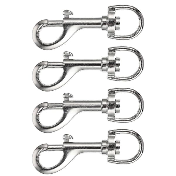 Karbinhakar Spännen 4-pack Kraftiga För Djurtillbehör DIY Hantverk 7X2CM Silverfärg[D] Silver 7X2CM