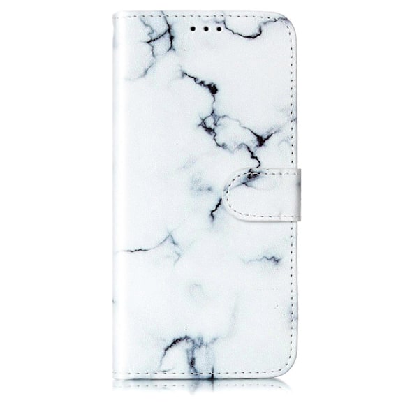 Marmorläder Telefonfodral För OnePlus 13 White Marble