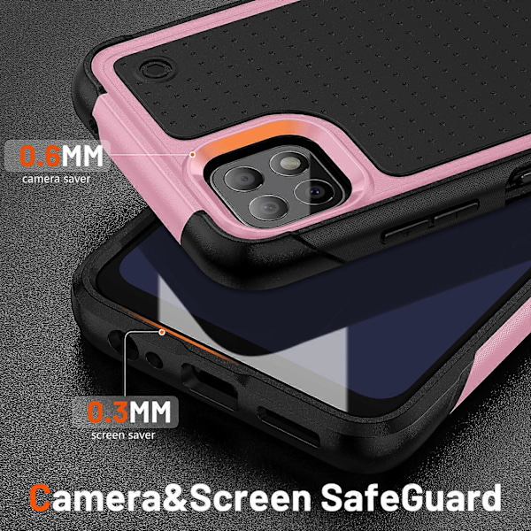 Nyt Telefon Cover til Samsung A22 5G, Dobbelt Lags Beskyttelse, Stødsikker, Skærm & Kamera Beskyttelse Telefon Cover Black