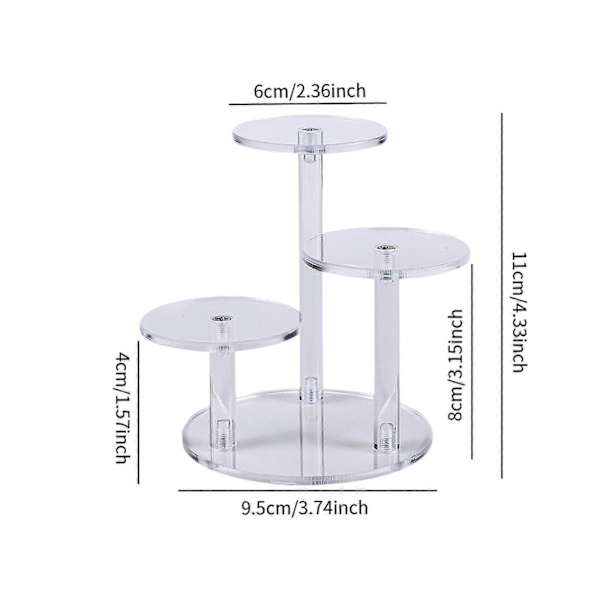 Rund Akryl Display Riser Stand til Samlerobjekter Små Kager Mini Figurer[D] Clear as described