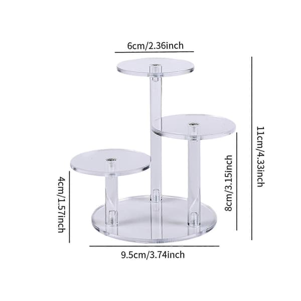 Rund Akryl Display Riser Stativ for Samleobjekter Små Kaker Mini Figurer[D] Clear as described