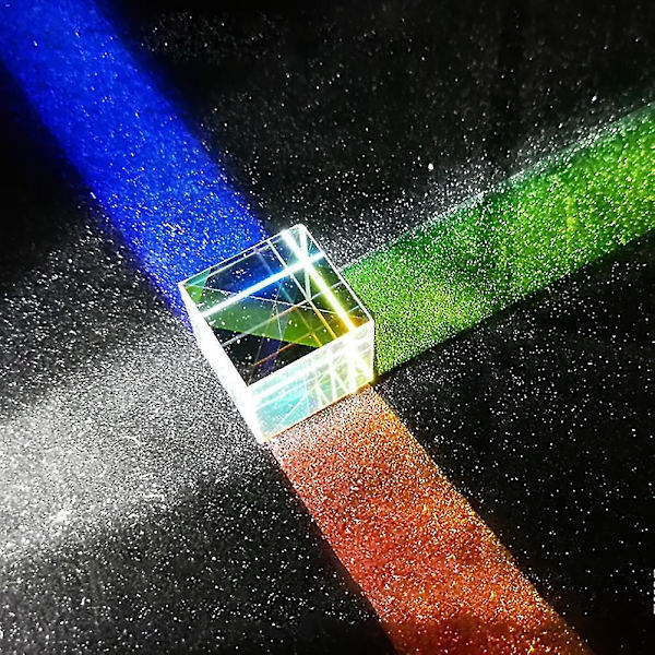Prisme Sekssidet Klart Lys Kombinationskube Prisme Farvet Glas Stråledelingsprisme Optisk Eksperiment Instrument[D]