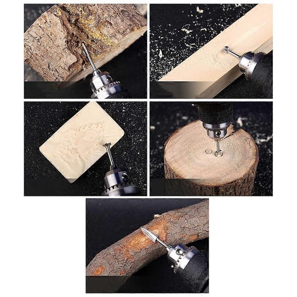 5 stk. træskærer graveringsbor sæt HSS graveringsbor DIY træskæringsværktøj tilbehør [D] 3 x 8