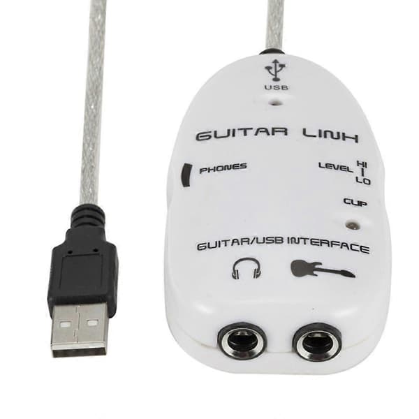 Gitar til USB Grensesnitt Link Kabel Adapter Audio Kobling Opptaker for PC/Datamaskin[D]
