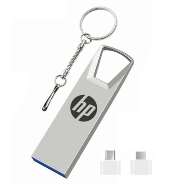 128/256/512GB/1TB/2TB USB Flash Drive Vandtæt Stor Kapacitet Metal Højhastighed USB 3.0 Flash Stick til Computer Silver 128GB