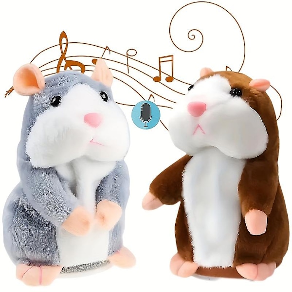 Talking Hamster Plush Toy, Repeat What You Say Funny Kids Stuffed Toys, Talking Record Plush Interactive Toys Christmashalloweenthanksgiving Gift