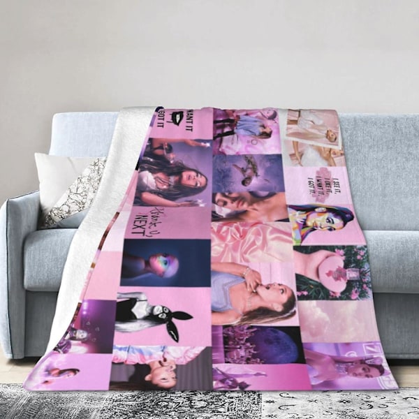 WO302 Pledd Koselig Lett Varmt Ultramykt Mikrofleecepledd Ariana Cat Girl Grande Sofapledd for Sofa Seng Camping Reise Piknik Utendørs